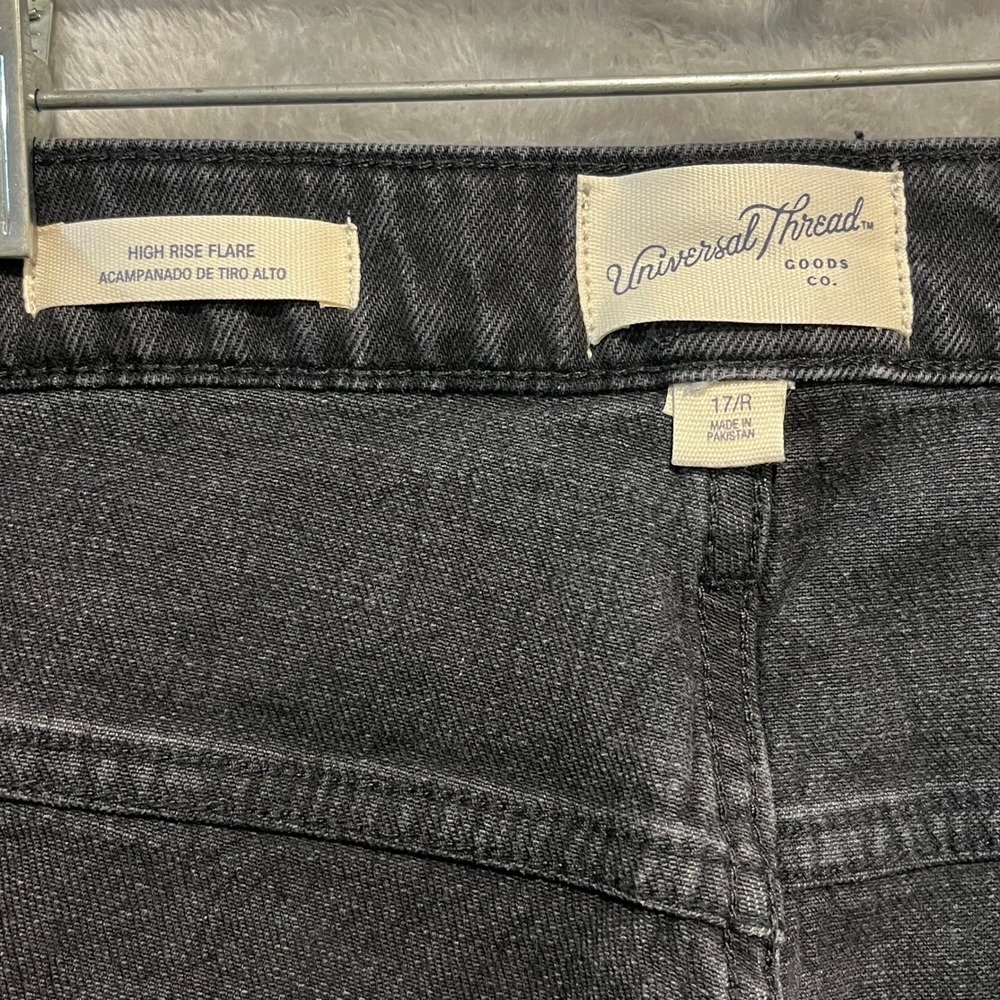 Universal Thread Flare Jeans Womens 17 Black High Rise Denim Regular New - Picture 8 of 10